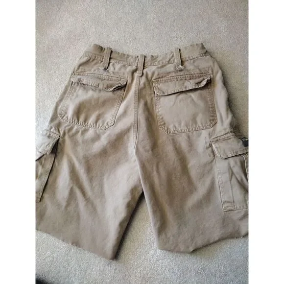 M Gordon Men Cargo Shorts Size 32R Brown Heavy Twill Utility Beach 9.5 Inseam - Picture 5 of 7